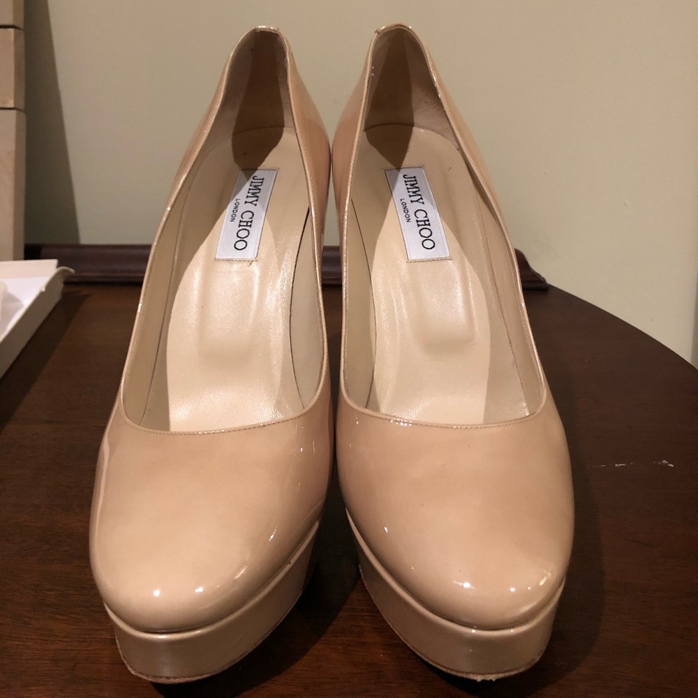 Jimmy Choo Cosmic Patent Leather- Nude 40.5 (10.5)